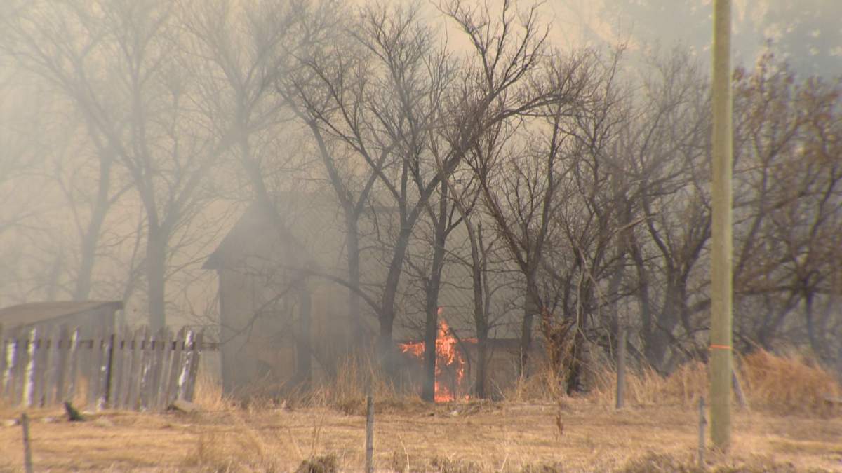 Crews responded to several fires in Conrich, Alta., on Sunday, March 21, 2021.