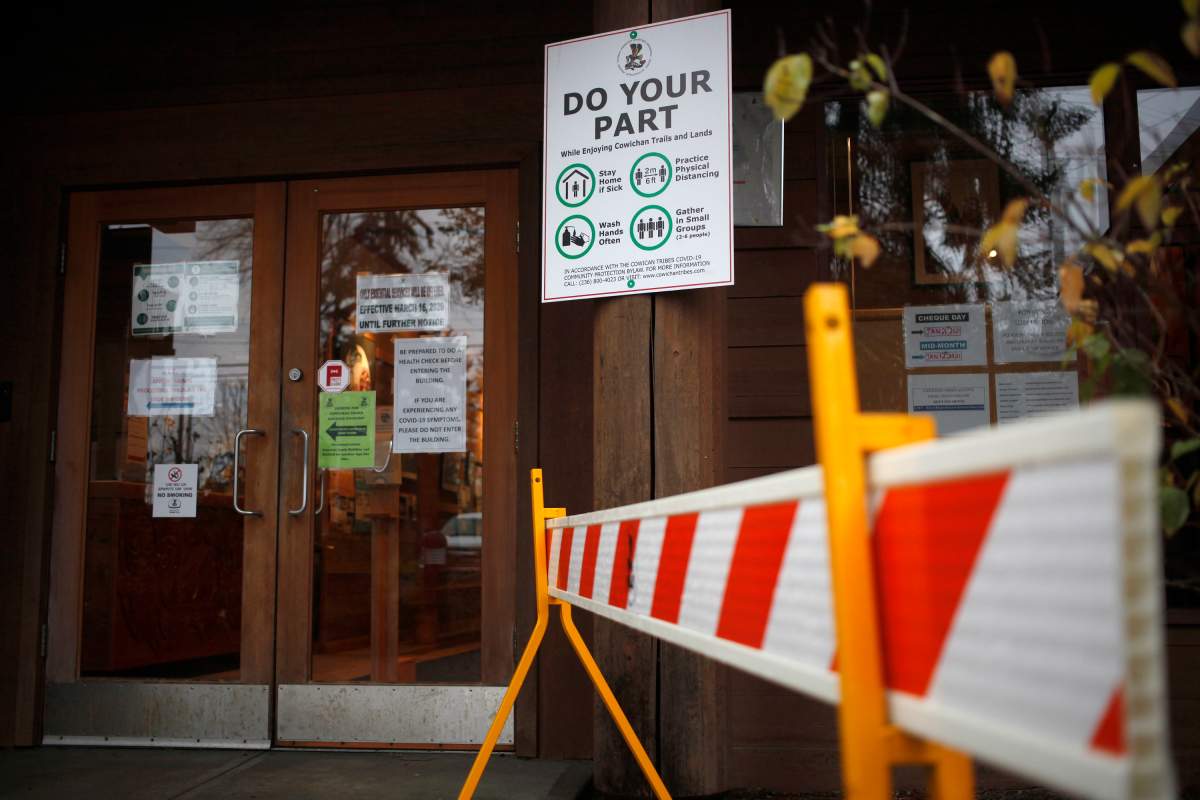 The Cowichan Tribes Administration office located in Duncan, B.C., is shown on Tuesday, January 12, 2021. 