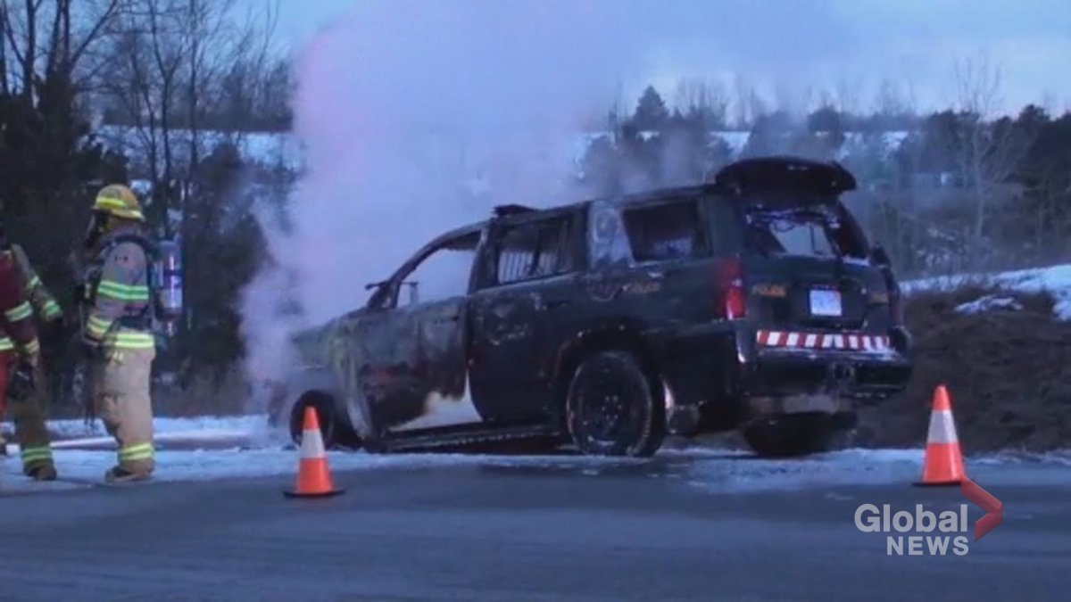 A Northumberland OPP cruiser caught on fire on Monday evening. No injuries were reported.