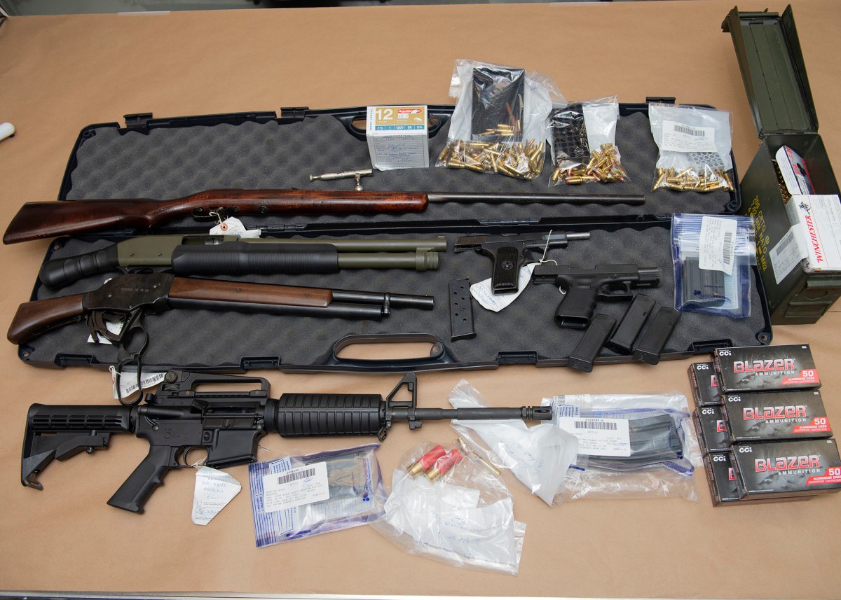 Police seized firearms and ammunition.