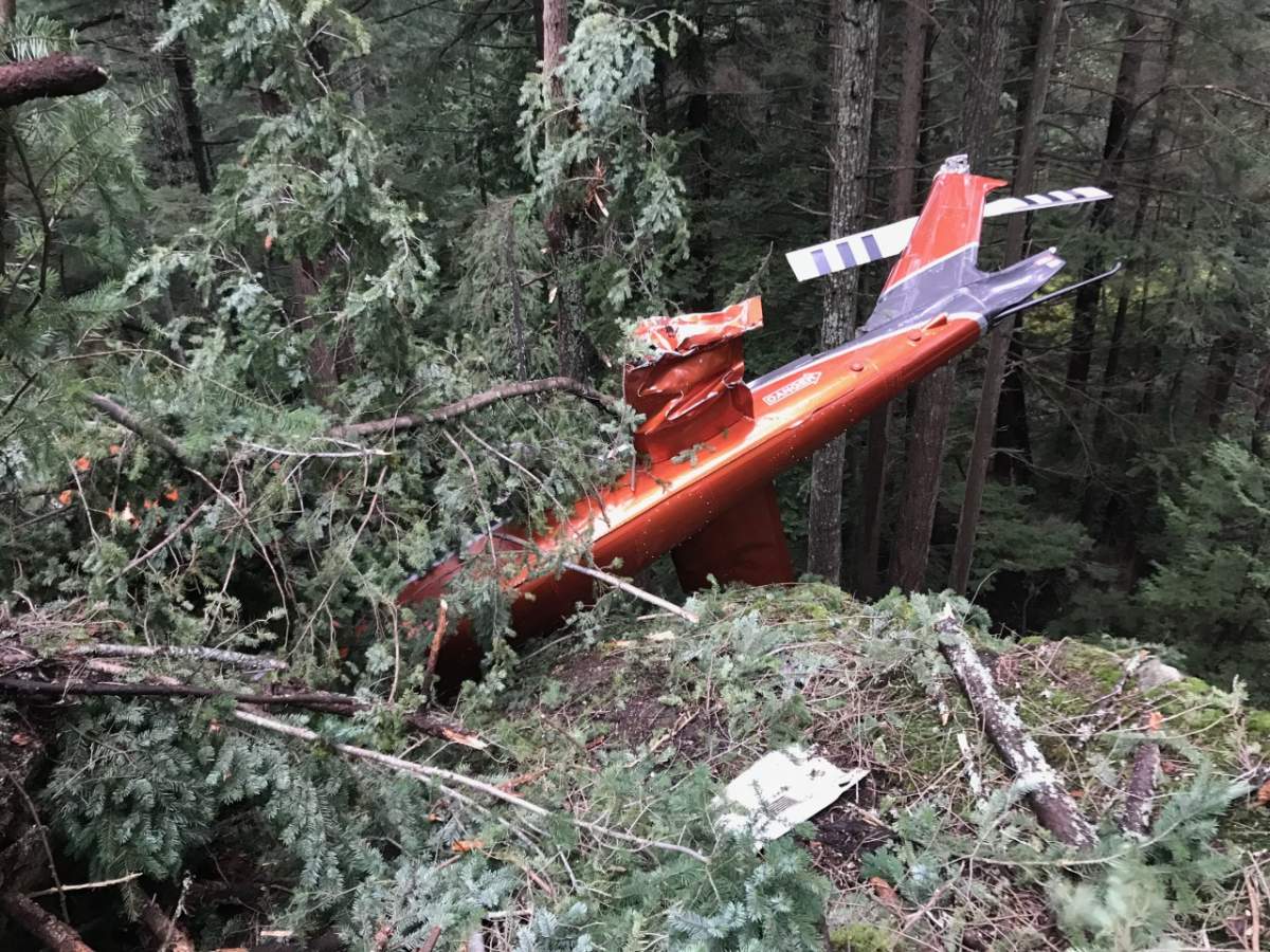 A shot of the helicopter after it crashed. Credit: Tony Mainwaring