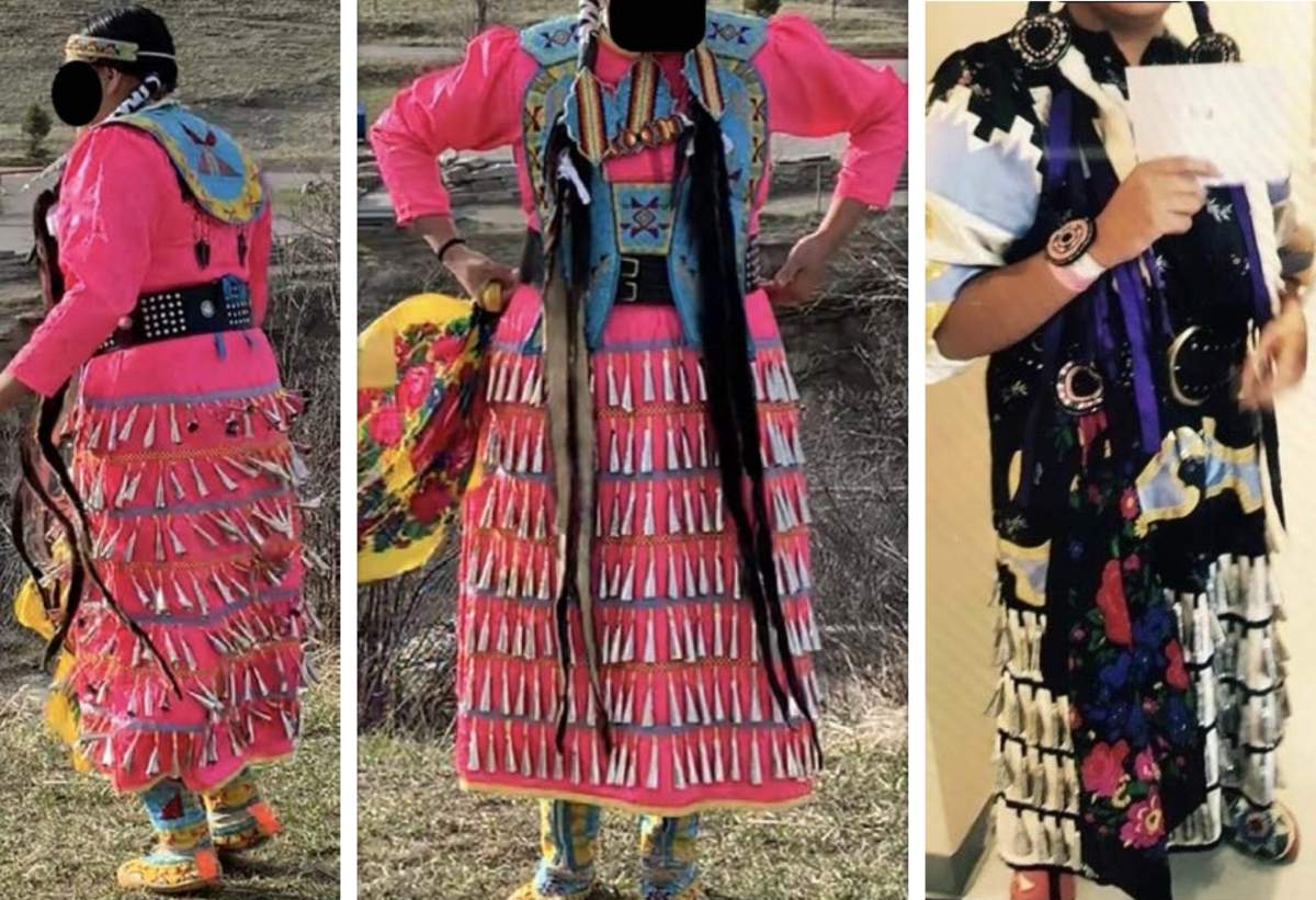 Fort Macleod RCMP are looking for these pieces of Indigenous regalia that were stolen in February 2021.