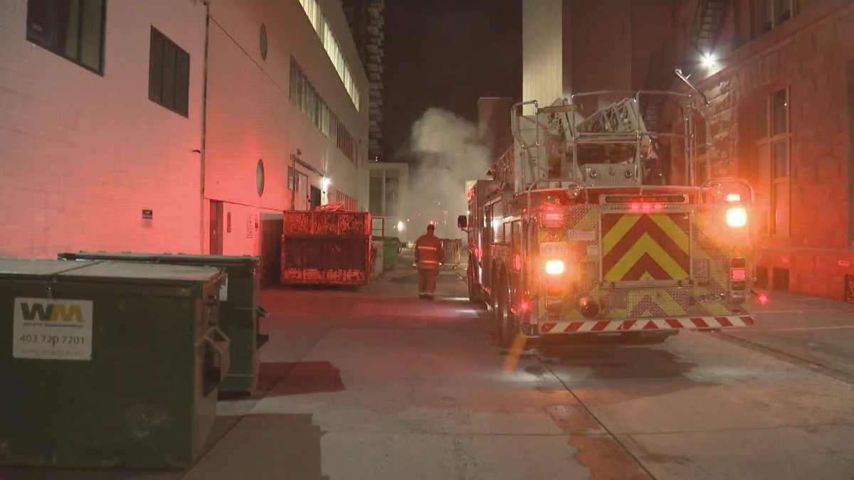 Calgary police and firefighters responded to a string of dumpster fires on Wednesday, March 17, 2021.