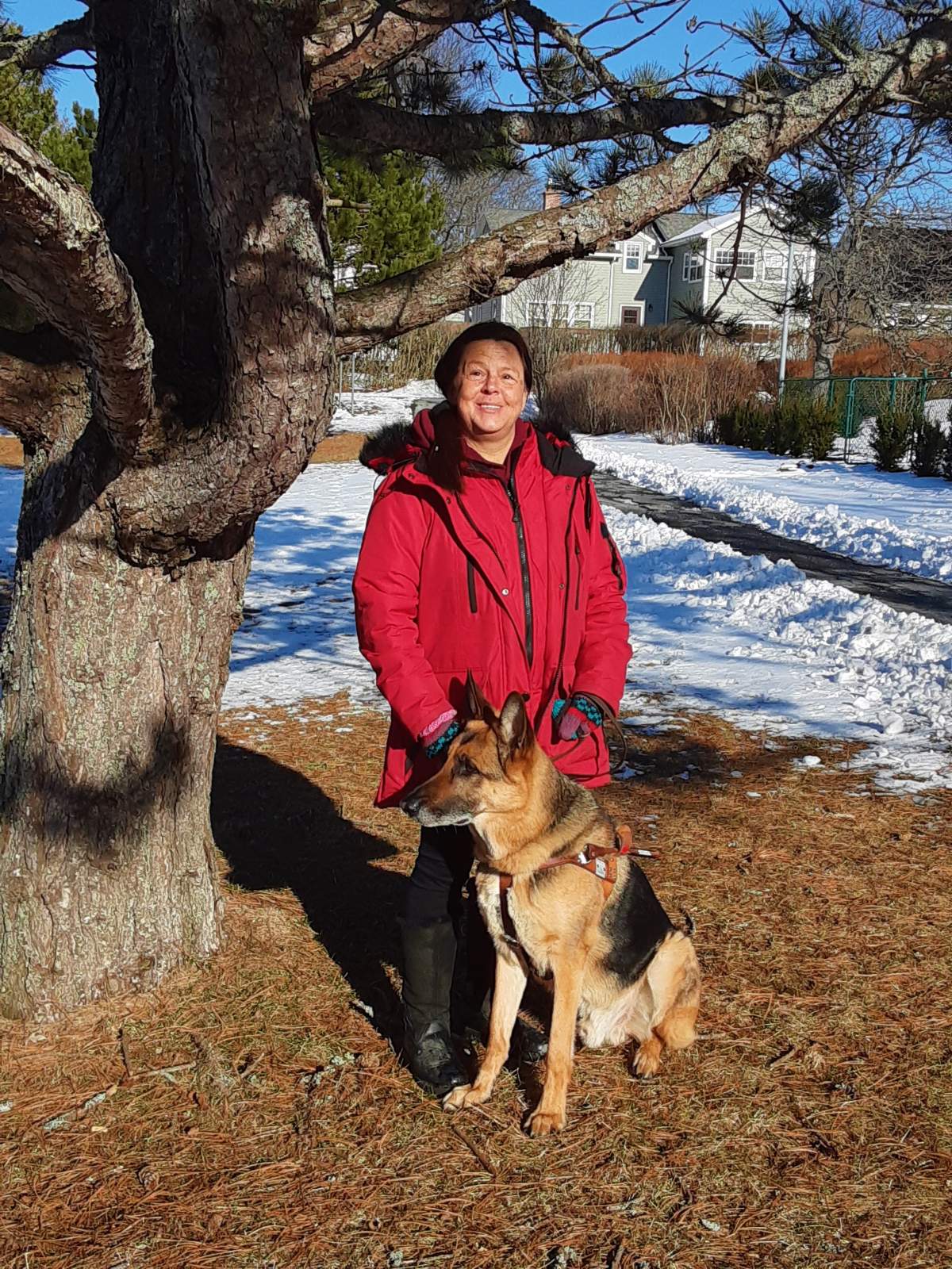 Milena Khazanavicius, seen here with her guide dog Louis, is calling on HRM to step up and make sidewalks safer for pedestrians.