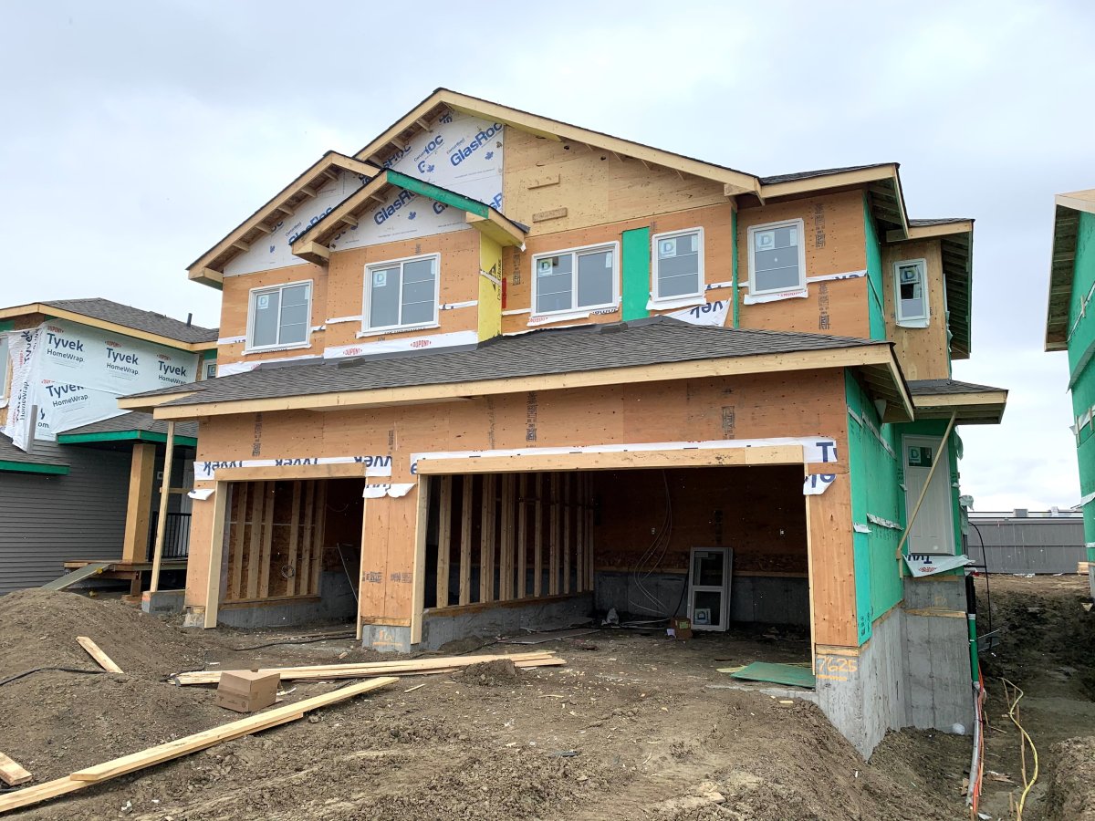 FILE: A new home under construction in Edmonton Friday, March 26, 2021.