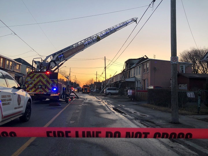 The aftermath following a fire that broke out at a home on Olive Avenue in Oshawa.