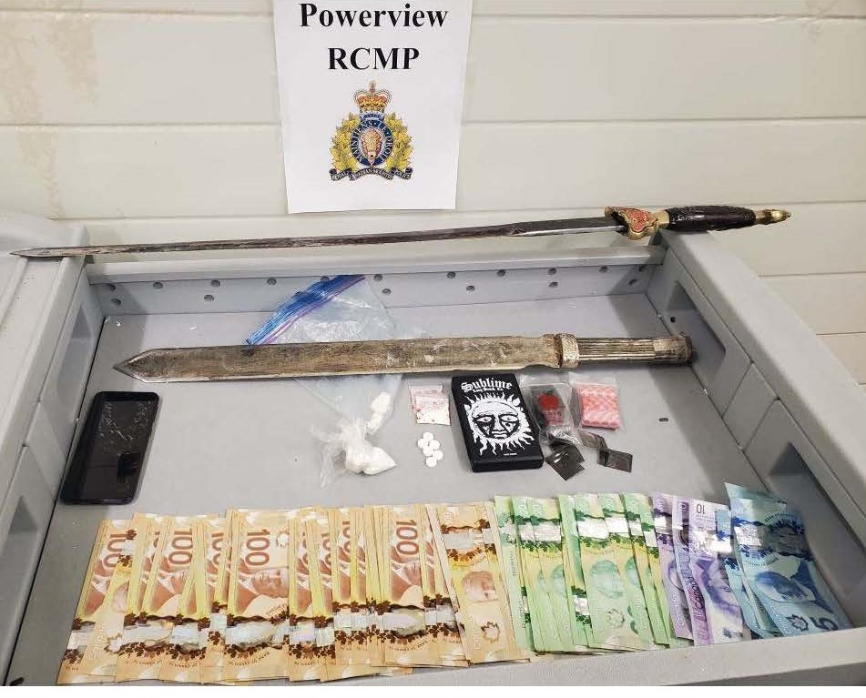 Items seized by RCMP near Powerview.