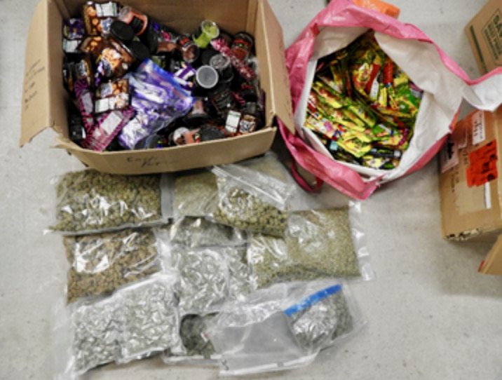 Marijuana and magic mushroom edibles were seized from a home in Peterborough on Friday.