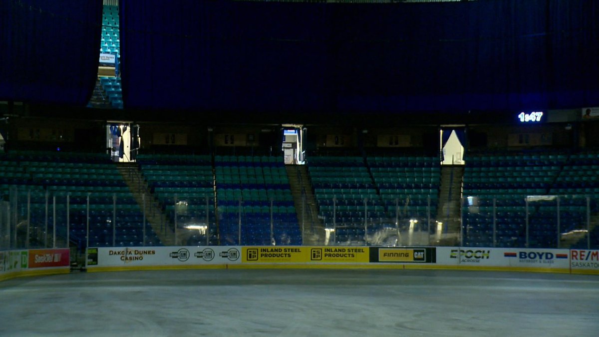 Work in taking place to bring sport events back to SaskTel Centre after the shutdown from the COVID-19 pandemic in March 2020.