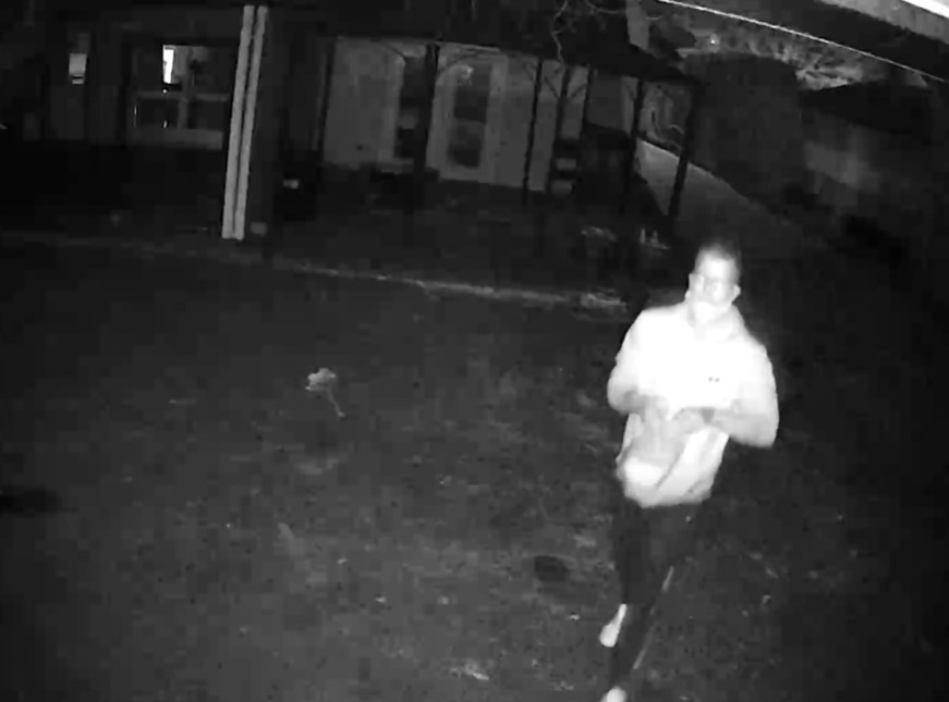 A screengrab of surveillance video footage at an Abbotsford home.