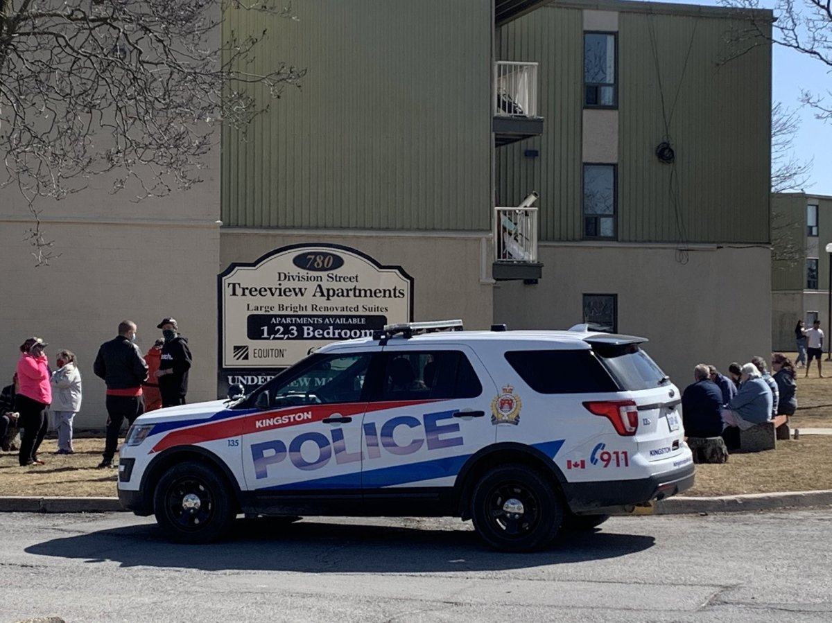 Kingston police have arrested a 25-year-old man following an apartment fire on Division Street Monday afternoon.