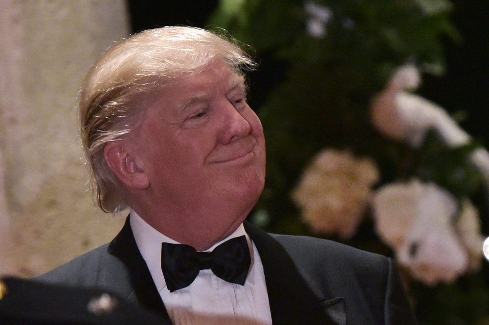 In this file photo, U.S. President Donald Trump is shown at his Mar-a-Lago estate in Palm Beach on Feb. 4, 2017.
