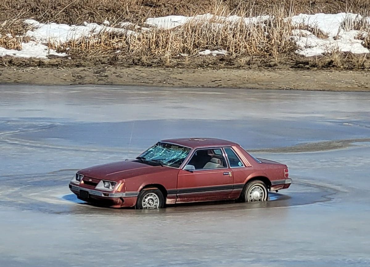 The Watrous Kinsmen club is raising money for its endeavours while waiting for a Ford Mustang to break through the ice.