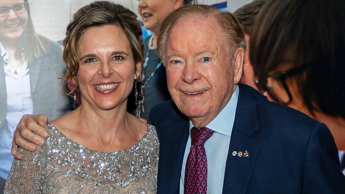 Edmonton Public Library CEO Pilar Martinez and Stanley A. Milner.