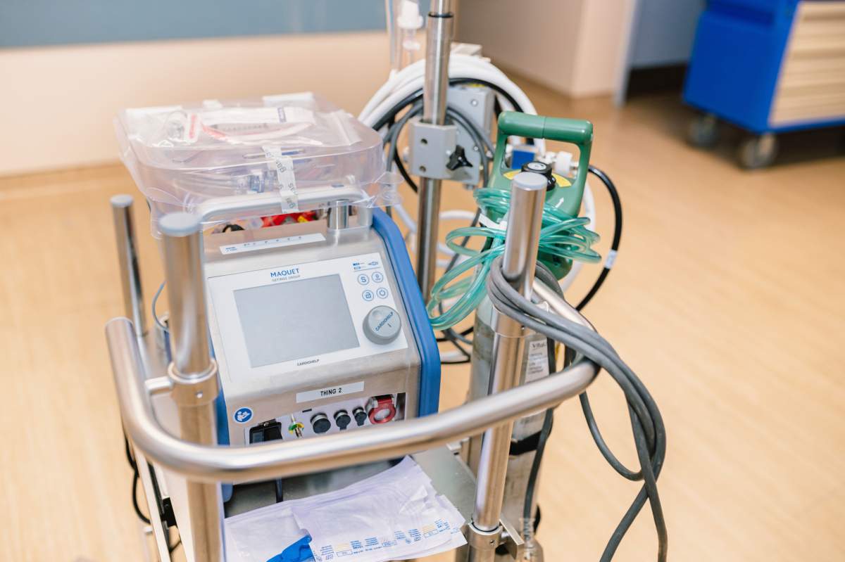 Photo of an ECMO machine at Hamilton Health Sciences.