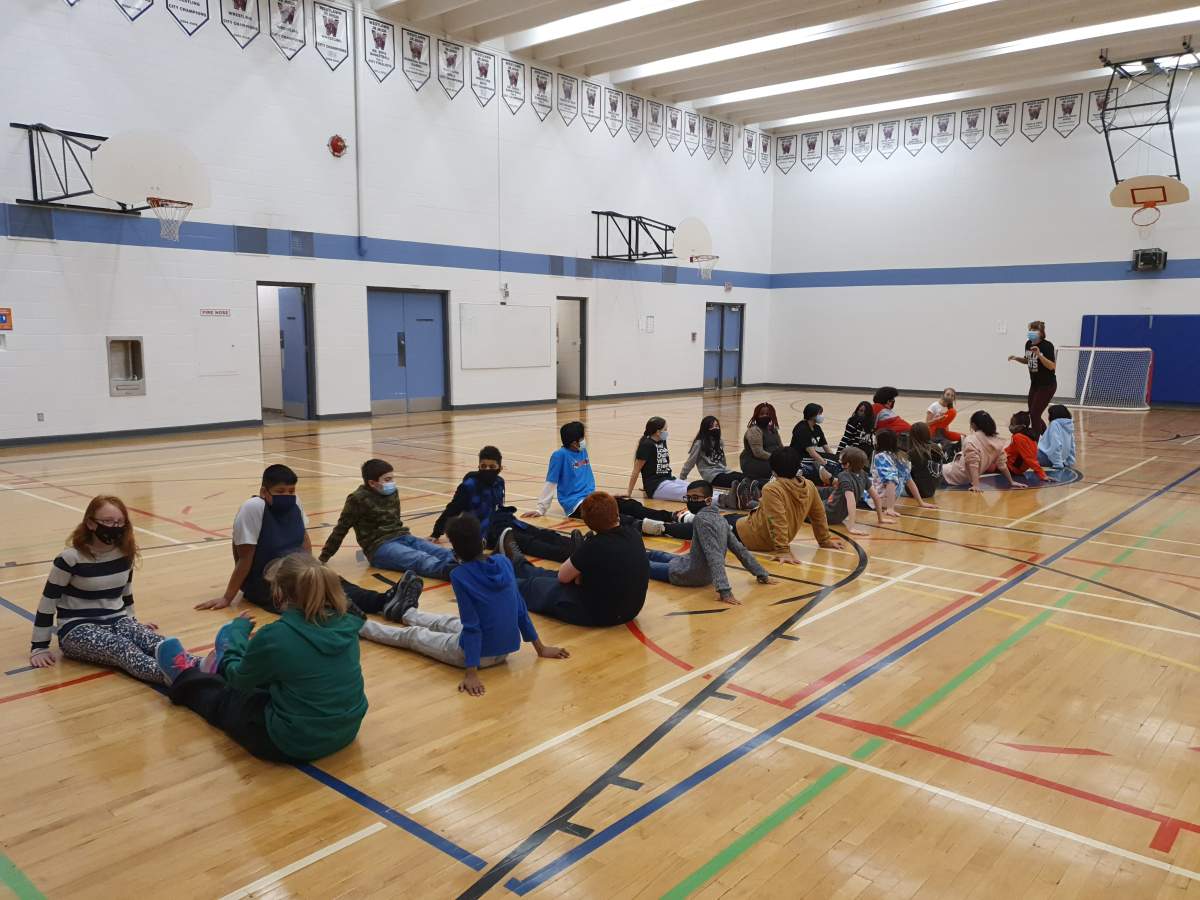 Westlawn School students inside the gym in an undated photo