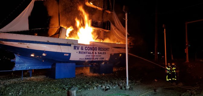 Holiday Park boat fire