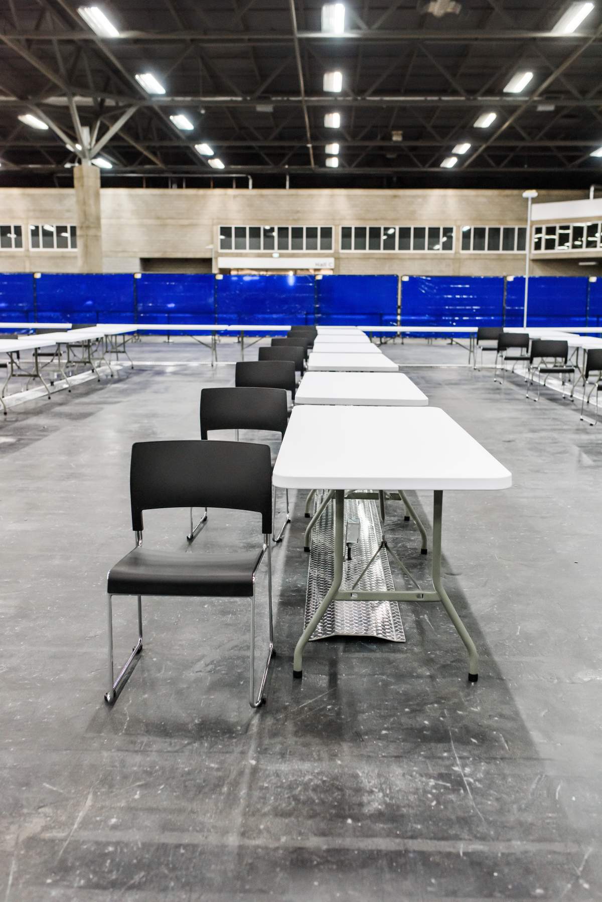 The mass COVID-19 vaccination site at the Edmonton Expo Centre in Edmonton, Alta. on Monday, April 12, 2021.