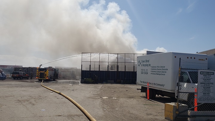 Regina Fire crews are currently on scene battling a blaze at Crown Shred and Recycling in Regina. Fire said it is under control. 