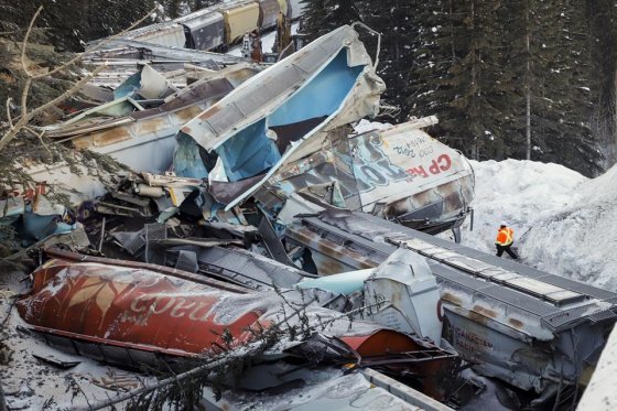 The train derailment near Field, B.C. in 2019 sent 99 grain cars and two locomotives off the tracks.