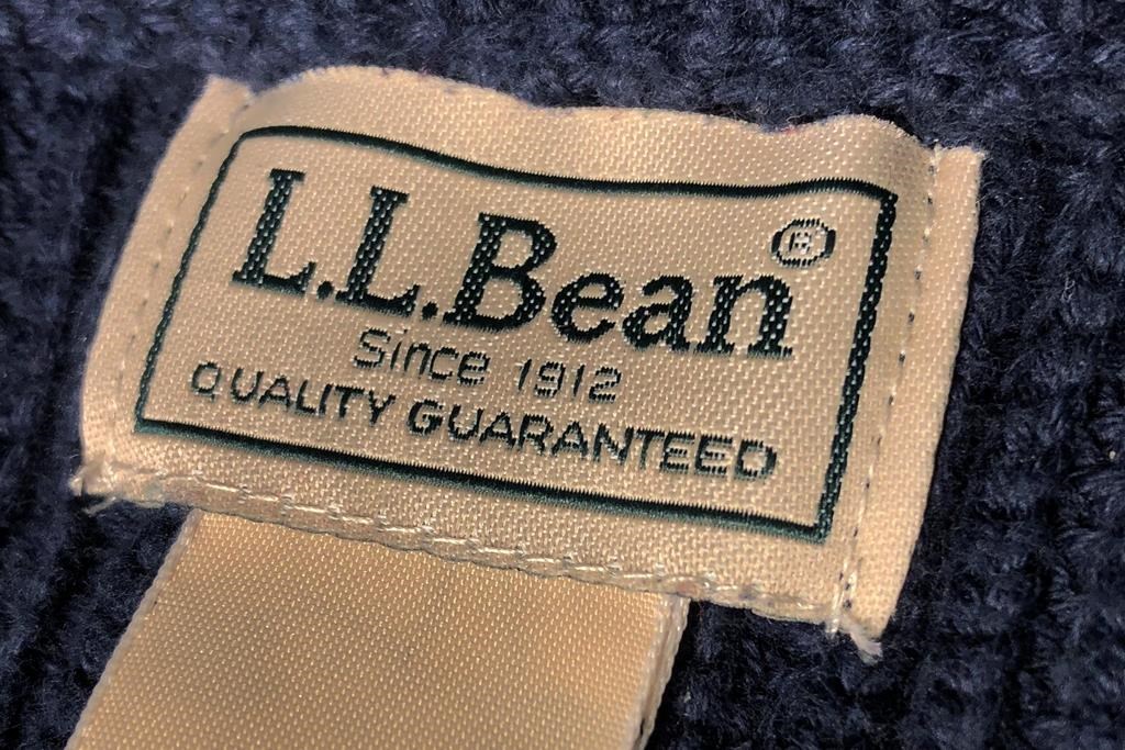 The L.L. Bean label is displayed in the collar of a sweater in Marlborough, Mass., Thursday, July 16, 2020. 