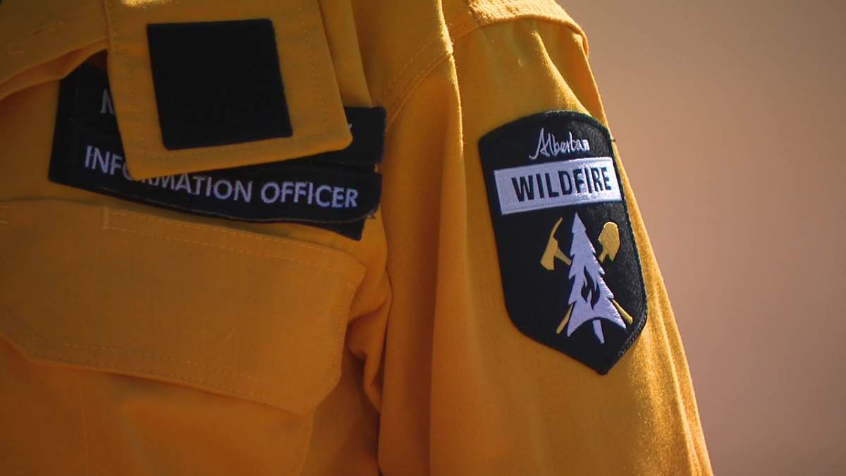 An Alberta Wildfire officer on Friday, April 16, 2021.