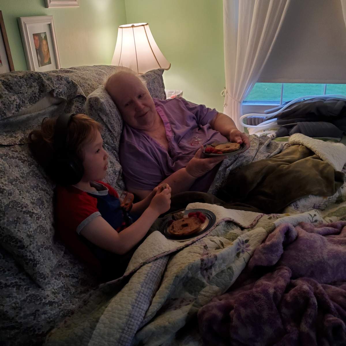 Alyssa Johnson’s son and mother in Indiana.