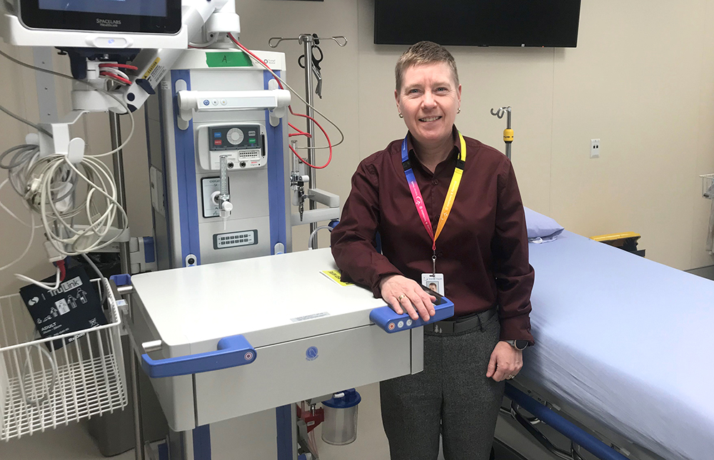 Penticton Regional Hospital clinical operations manager Anne Morgenstern inside a new care area at the PRH emergency department.