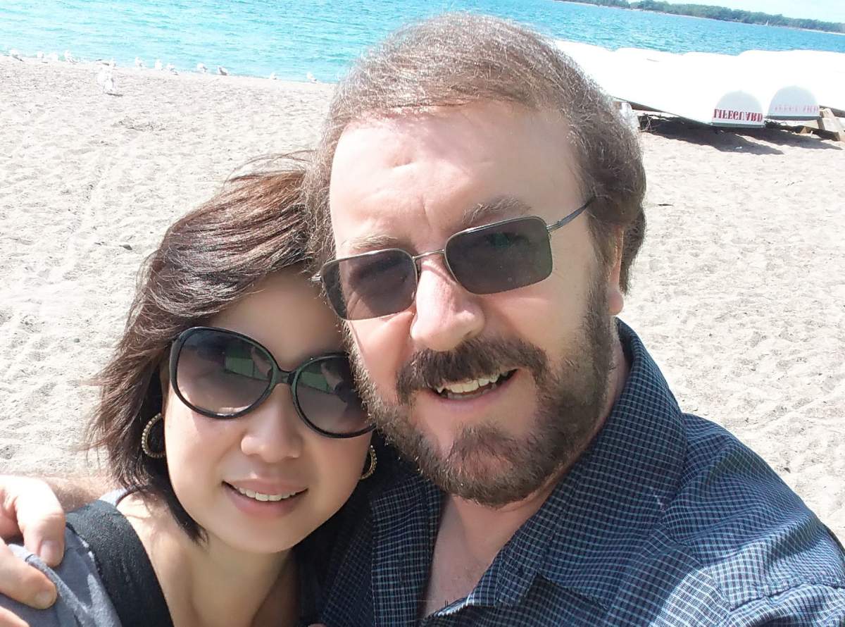 Timothy Sauve and his partner Julie Garcia pose for a selfie on Toronto’s Centre Island in a Sept. 7, 2018, handout photo.