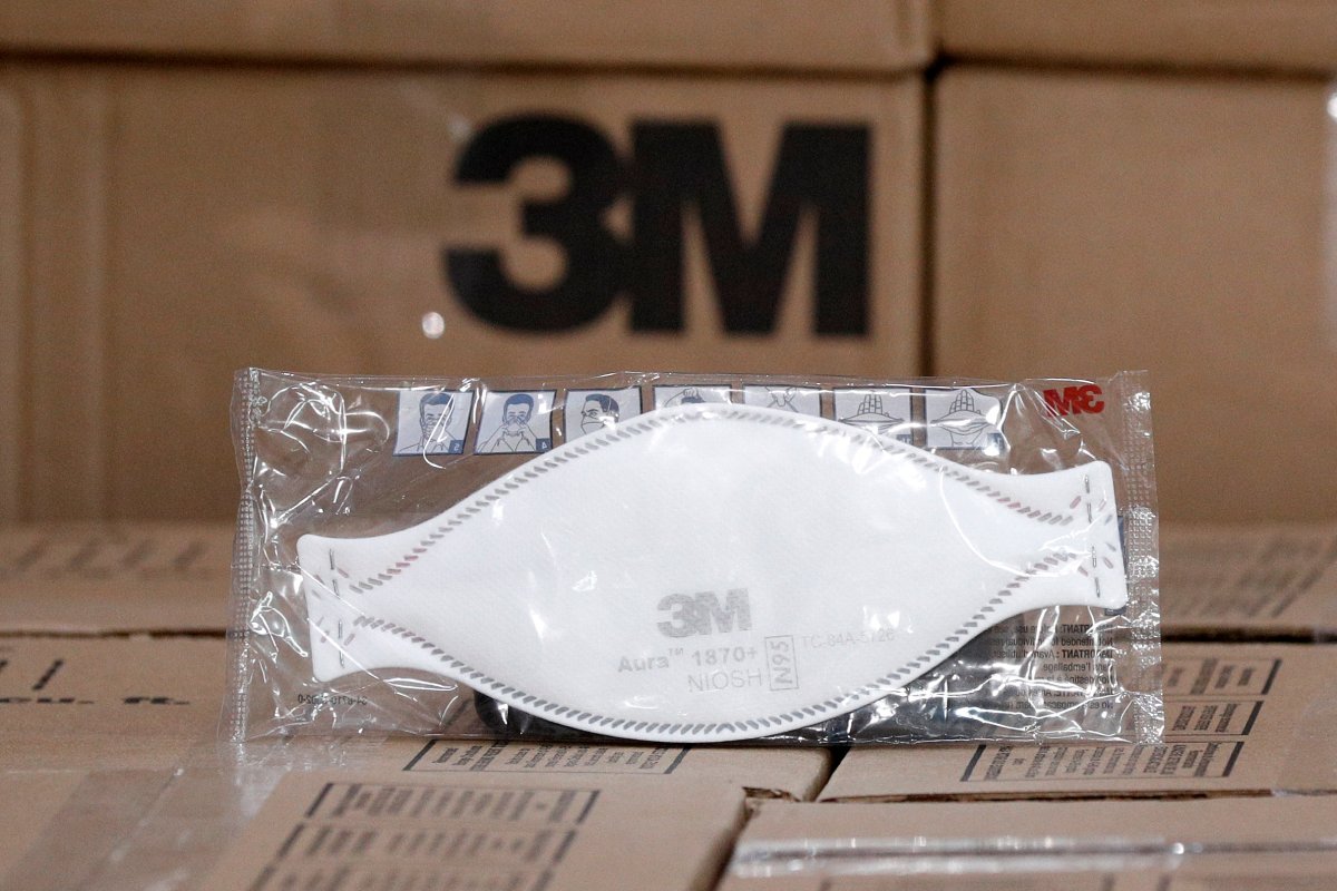 An N95 mask on display at the 3M Canada factory in Brockville, Ontario on Friday, Aug 21, 2020. 