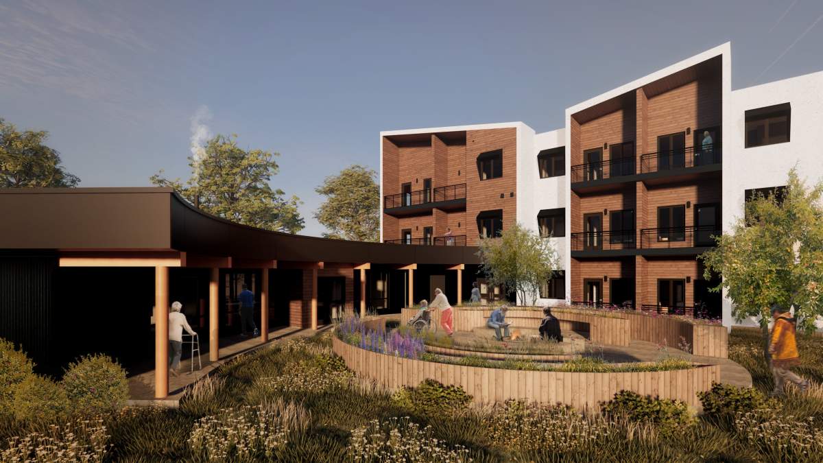 An artist rendering of the Round Prairie Elders’ Lodge in Saskatoon.