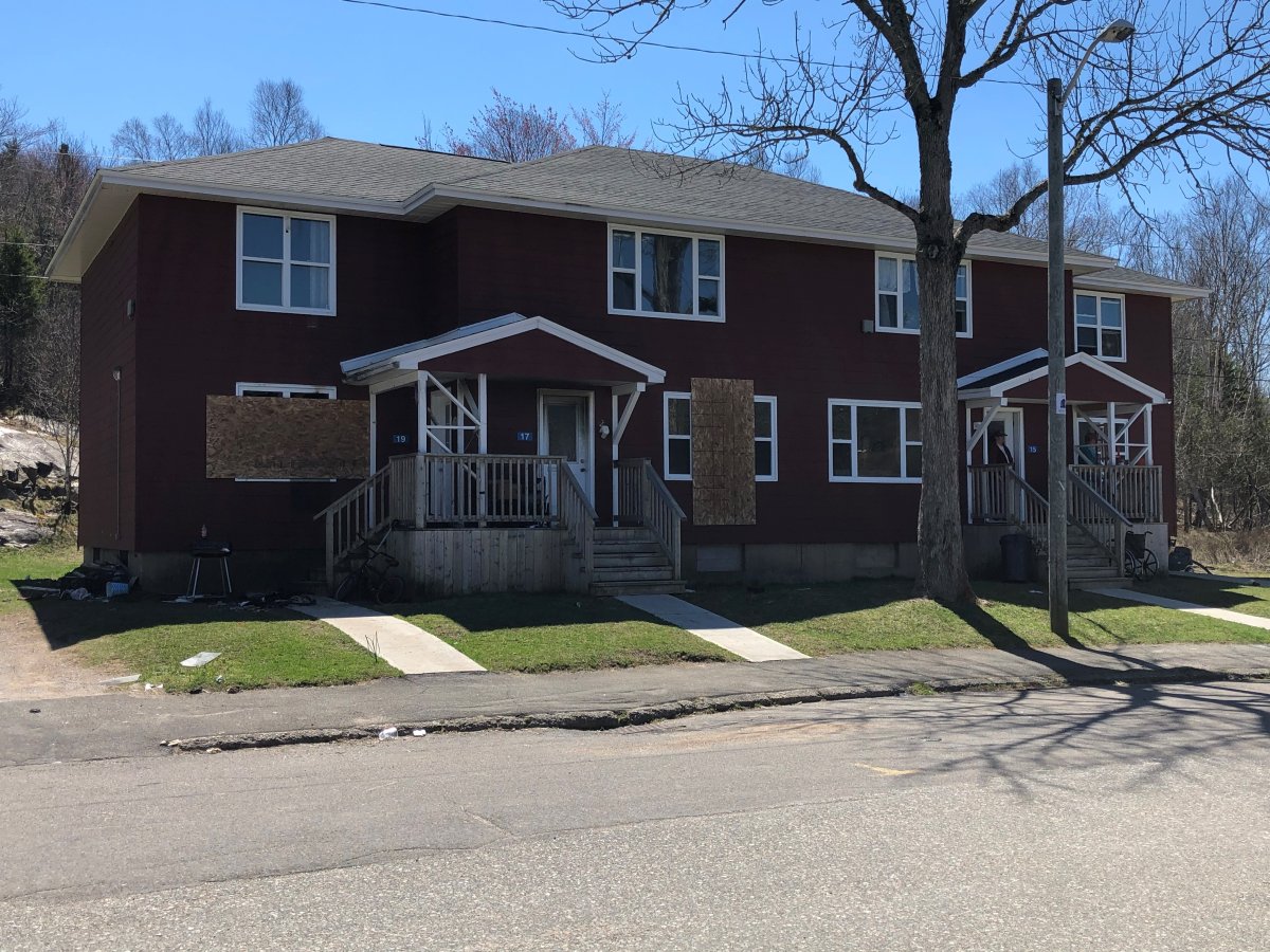 A fire damaged this four-unit apartment building in Saint John, N.B., on Wednesday, April 28, 2021.