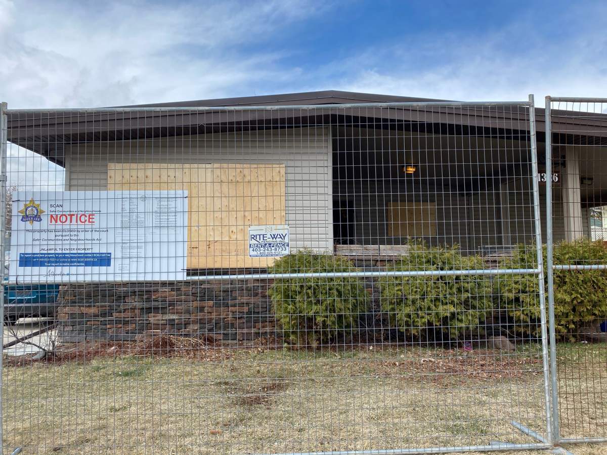 This home on Henderson Lake Blvd. S was shuttered by the SCAN unit of Alberta Sheriffs on Thursday, .