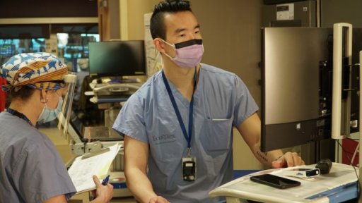 Dr. Brian Cho does the rounds in the ICU which is at capacity at Humber River Hospital