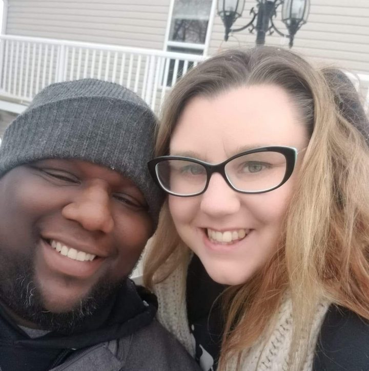 Roshelle Montgomery (right) says her husband Warren Montgomery (left) died from complications due to COVID-19 in April.