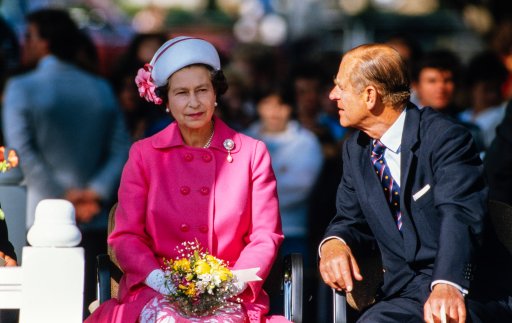 Queen Elizabeth II and Prince Philip in Wilmot Park, Fredericton, N.B., Canada, Sept. 25, 1984.