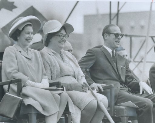Queen Elizabeth II, State Secretary Judy LaMarsh and Prince Philip really had a ball at the Parliament Hill folk art concert in Ottawa on July 1, 1967.