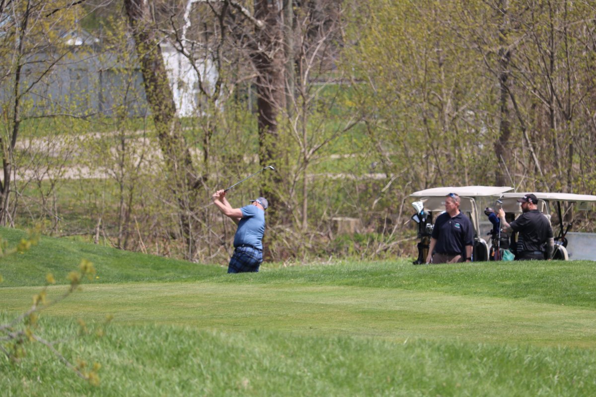 People playing golf in defiance of the provinces stay-at-home order at The Bridges at Tillsonburg. April 24, 2021.