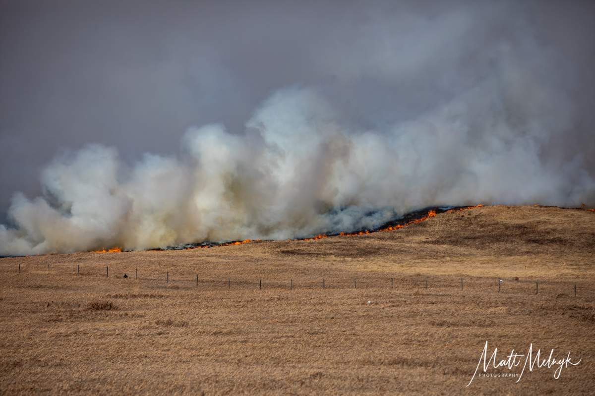 Thick smoke from a fire in northwest Calgary Thursday.