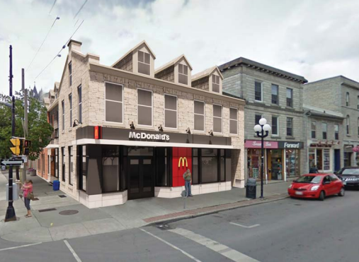 An artist's rendering of the possible McDonald's restaurant after the company moves into the downtown Tim Hortons location in Kingston.