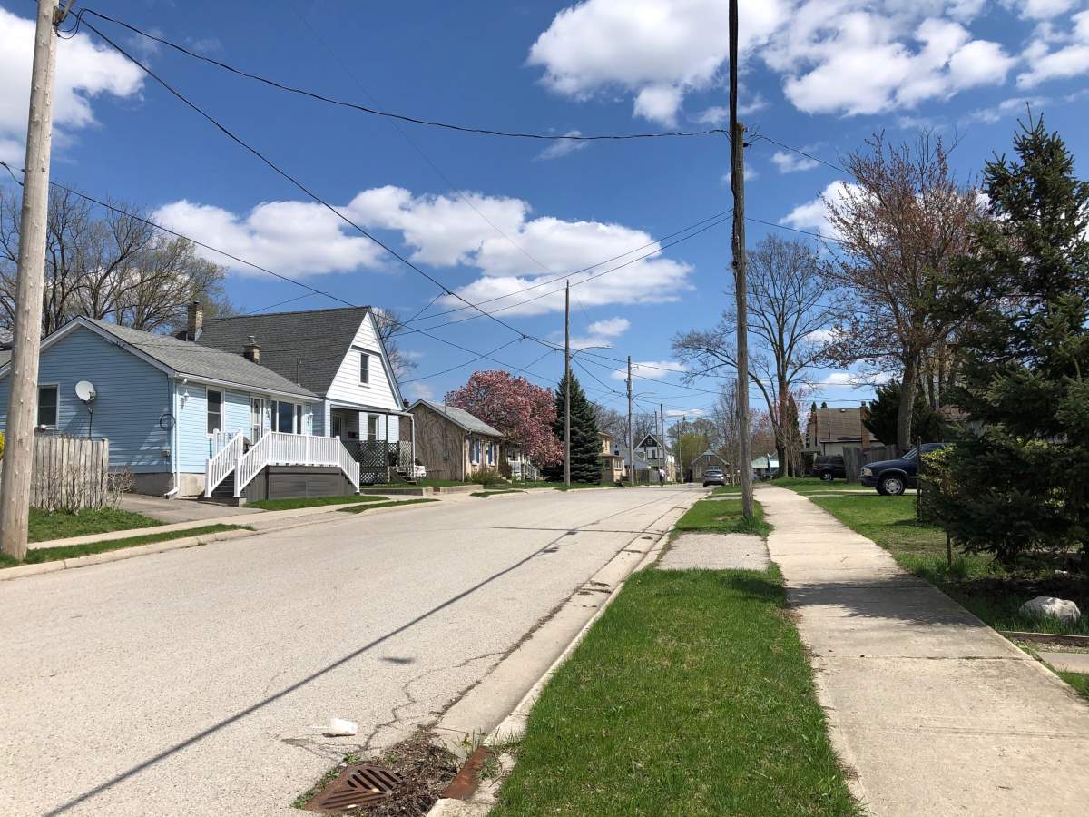 The 700-block of Walker Street, just west of Rectory Street, where police said Tuesday’s shooting took place.