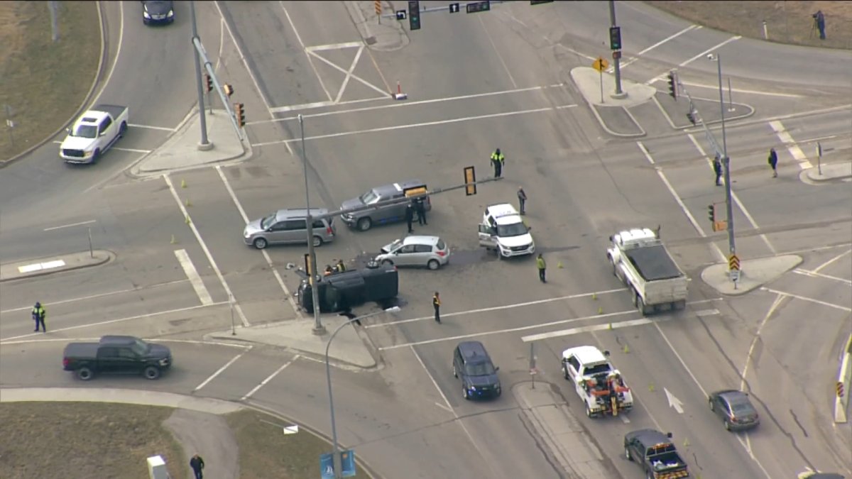 An elderly woman was killed in a collision in Chestermere on Friday afternoon. 
