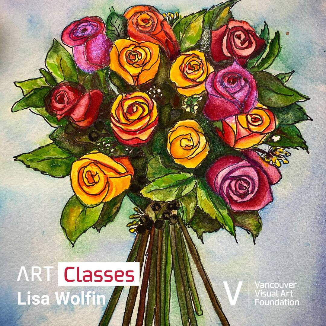 Rose Bouquet Art Class - image