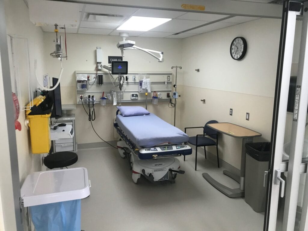 A new exam room at the Penticton Regional Hospital Emergency Department.