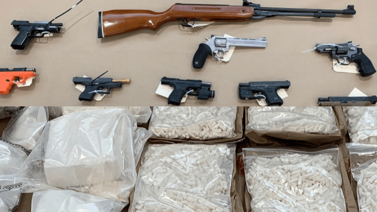 Police say 23 guns and and about $1.8 Million in illegal drugs were seized during a four month operation targeting gun violence in Hamilton.