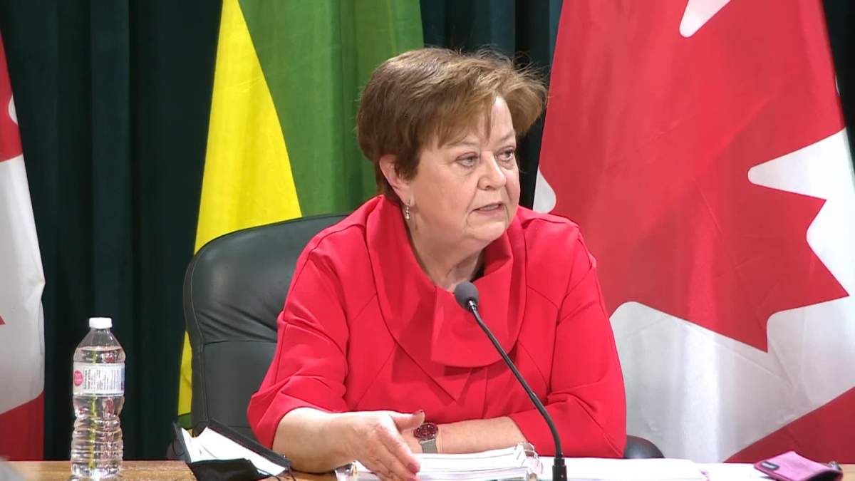 Finance Minister Donna Harpauer said the year-end deficit for the 2020-21 fiscal year is $1.13 billion, a decrease of $1.3 billion from the budget.