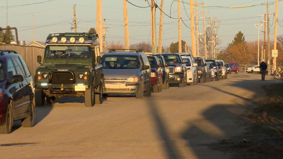 Saskatoon's COVID-19 drive-thru vaccination clinic has used up it's allotted supply of vaccines and will be temporarily closing Sunday evening.