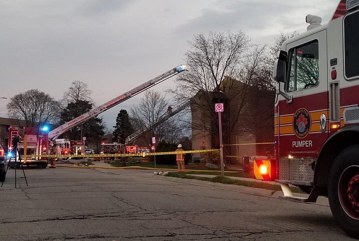 The fire at the Stoneybrook Manor building happened just before 7 p.m. on Wednesday.