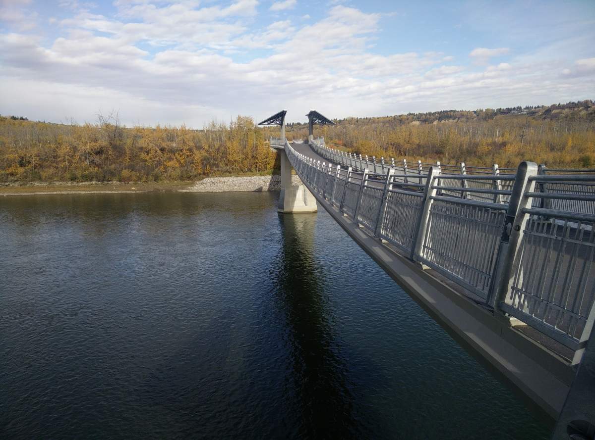 The Terwillegar Park footbridge in September 2020.