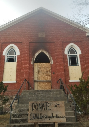 Fire caused extensive damage to the Wesleyville United Church north of Port Hope.